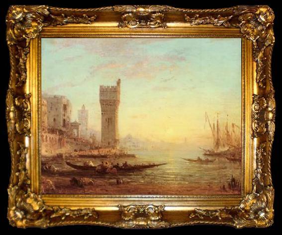 framed  unknow artist Seascape, boats, ships and warships. 16, ta009-2